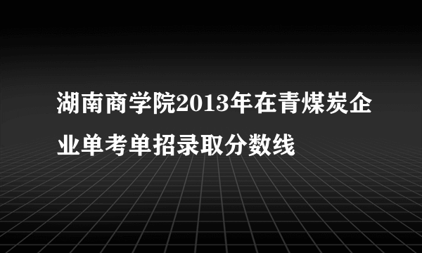 湖南商学院2013年在青煤炭企业单考单招录取分数线