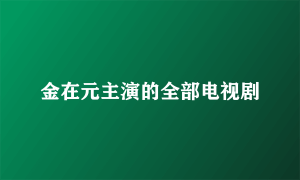 金在元主演的全部电视剧