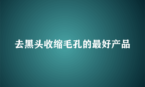 去黑头收缩毛孔的最好产品