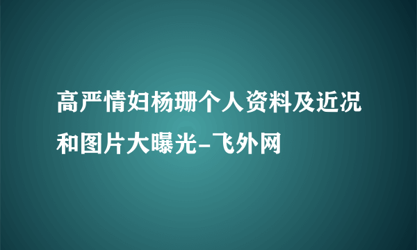 高严情妇杨珊个人资料及近况和图片大曝光-飞外网