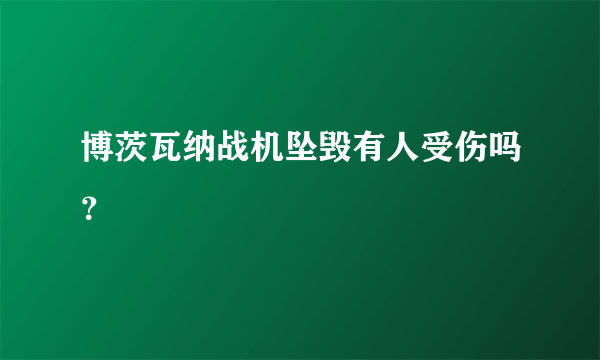 博茨瓦纳战机坠毁有人受伤吗？