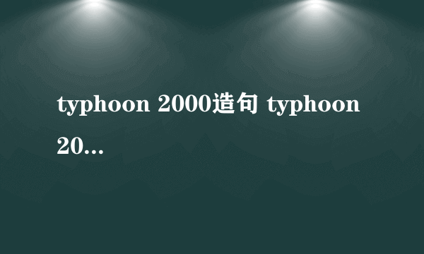 typhoon 2000造句 typhoon 2000の例文