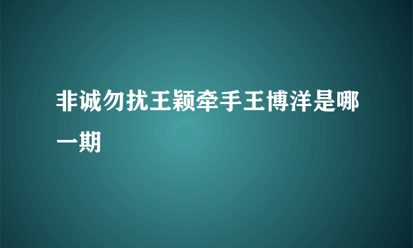 非诚勿扰王颖牵手王博洋是哪一期