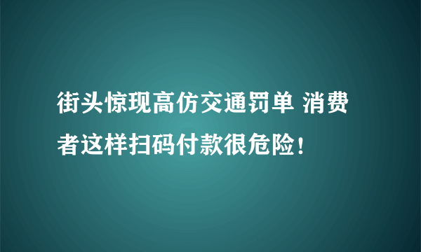 街头惊现高仿交通罚单 消费者这样扫码付款很危险！