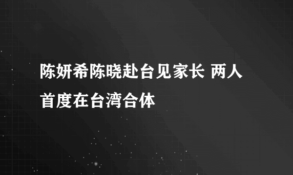 陈妍希陈晓赴台见家长 两人首度在台湾合体