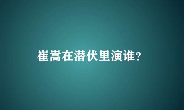 崔嵩在潜伏里演谁？