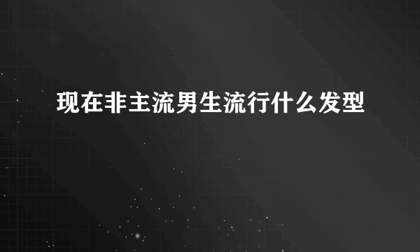 现在非主流男生流行什么发型