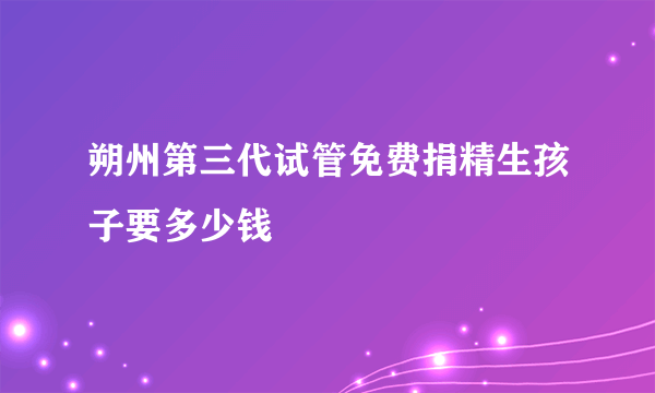 朔州第三代试管免费捐精生孩子要多少钱