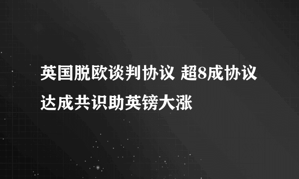 英国脱欧谈判协议 超8成协议达成共识助英镑大涨