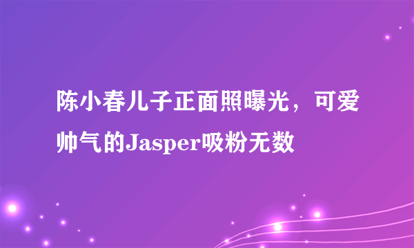 陈小春儿子正面照曝光，可爱帅气的Jasper吸粉无数 