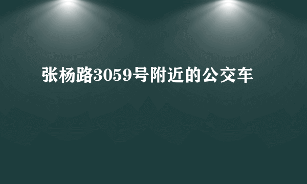 张杨路3059号附近的公交车