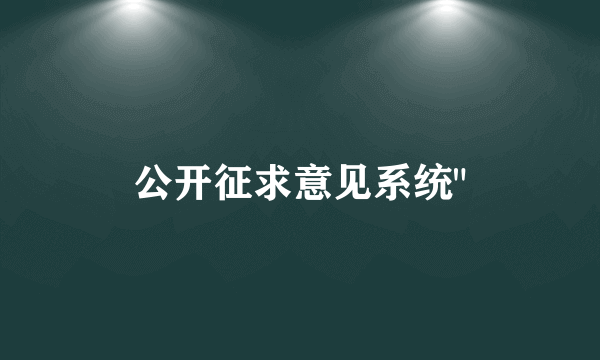 公开征求意见系统