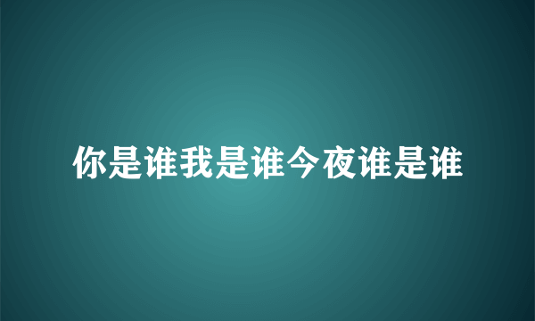 你是谁我是谁今夜谁是谁