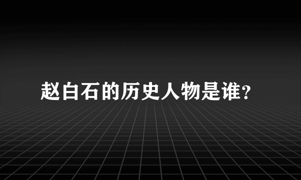 赵白石的历史人物是谁？