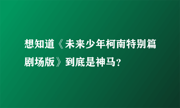 想知道《未来少年柯南特别篇剧场版》到底是神马？