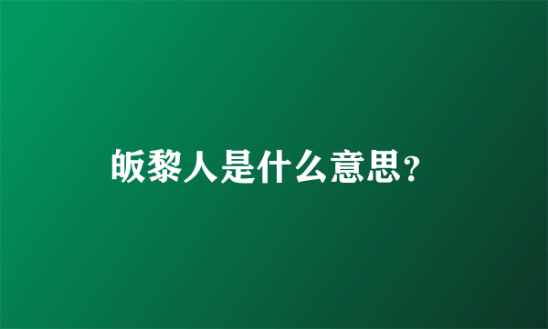 皈黎人是什么意思？