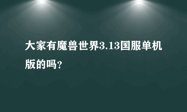 大家有魔兽世界3.13国服单机版的吗？