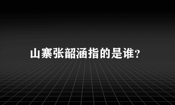 山寨张韶涵指的是谁？