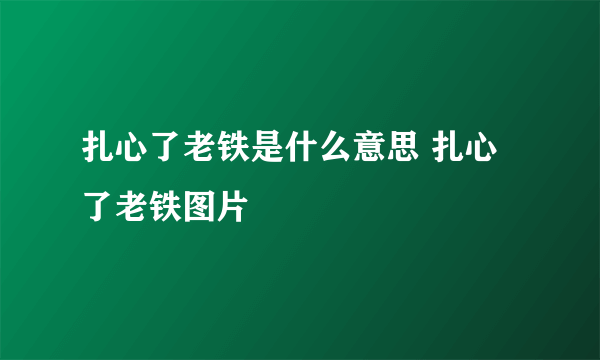 扎心了老铁是什么意思 扎心了老铁图片